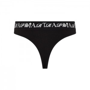 Calção Trapstar Script Thong Feminino Pretas Branco Portugal | US08-849