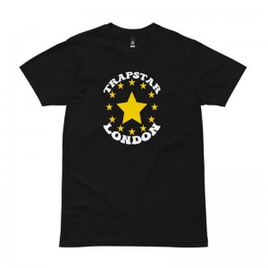 Camiseta Trapstar Fleece Stars London Masculino Pretas Portugal | LN11-461