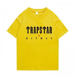 Camiseta Trapstar X Hitman Masculino Amarelas Portugal | WS83-750