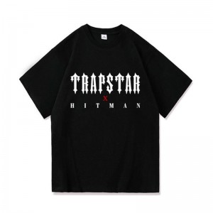 Camiseta Trapstar X Hitman Masculino Pretas Portugal | LY83-568