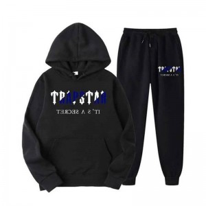 Fato de Treino Trapstar Chenille Decoded Encapuzado Masculino Pretas Portugal | DJ97-829