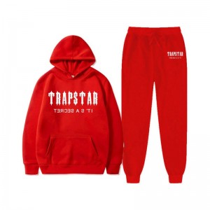 Fato de Treino Trapstar Chenille Decoded Encapuzado Masculino Vermelhas Portugal | BJ01-654