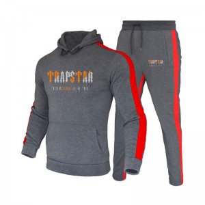 Fato de Treino Trapstar Inverno Logo Encapuzado Masculino Cinzentas Portugal | JG55-999