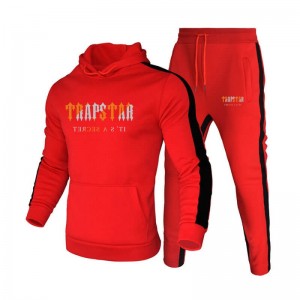 Fato de Treino Trapstar Inverno Logo Encapuzado Masculino Vermelhas Portugal | BU94-459