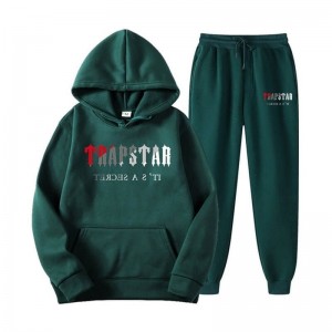 Fato de Treino Trapstar It's A Secret Set Masculino Bordeaux Verdes Portugal | QL43-496