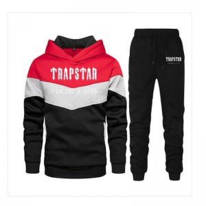 Fato de Treino Trapstar Jogging Suit Logo Masculino Pretas Portugal | TS05-175