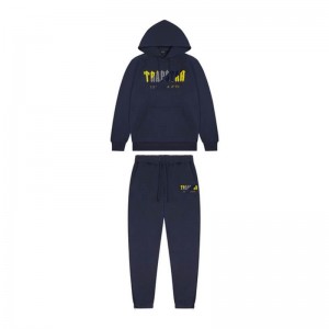 Fato de Treino Trapstar Navy Chenille Decoded Hoodie Masculino Azul Marinho Amarelas Portugal | FL98-106