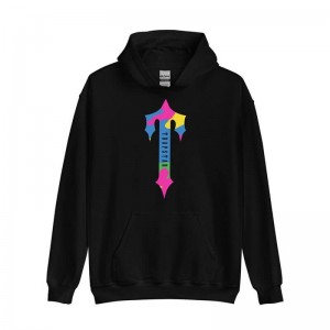 Moletom com Capuz Trapstar Colorful Logo Rainbow Masculino Pretas Portugal | OR25-740