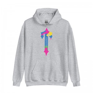 Moletom com Capuz Trapstar Colorful Logo Rainbow Masculino Cinzentas Portugal | CY29-023