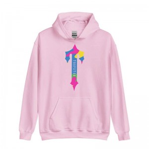 Moletom com Capuz Trapstar Colorful Logo Rainbow Masculino Rosa Portugal | FS52-848