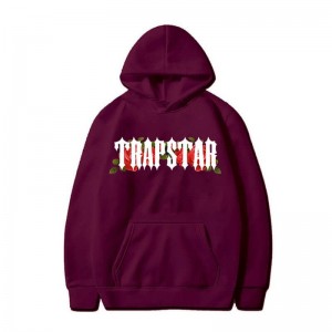 Moletom com Capuz Trapstar Long Sleeve Masculino Bordeaux Portugal | KM20-692