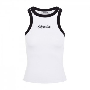 Top Trapstar Racer Vest Feminino Branco Pretas Portugal | KC40-769