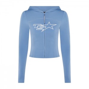 Top Trapstar TS-Star Zip Feminino Azuis Portugal | WJ10-220