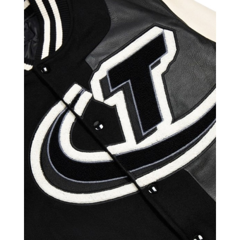 Agasalhos Trapstar Hyperdrive T Chenille Varsity Jacket Masculino Pretas Branco Portugal | OJ97-390