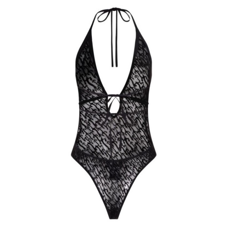 Body Trapstar Jacquard Mesh Halterneck Feminino Pretas Portugal | SR18-026