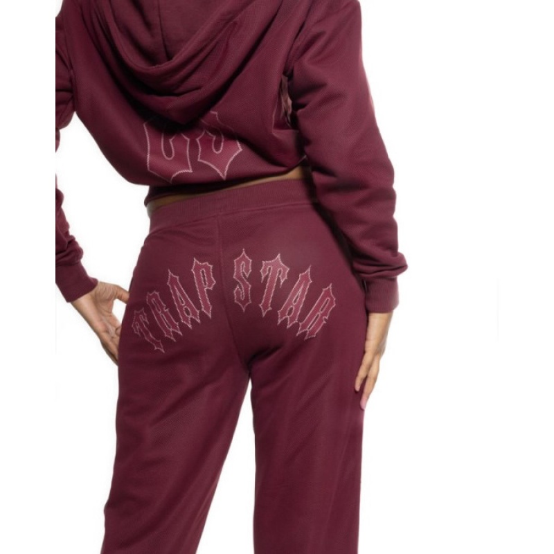 Calça Jogger Trapstar Mesh Irongate Arch Feminino Bordeaux Portugal | OC61-978