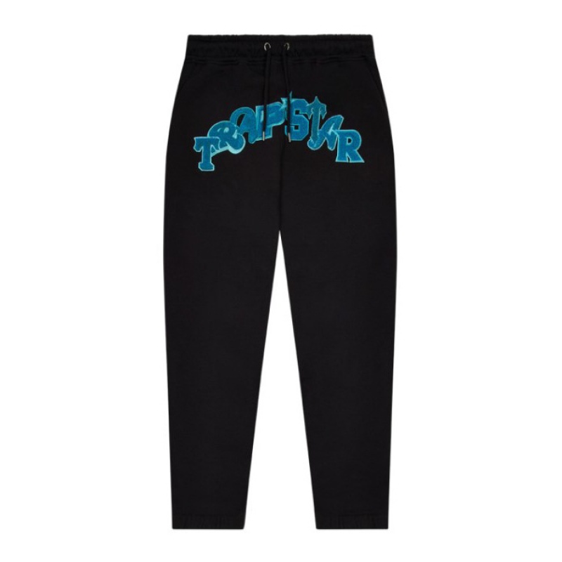 Calças Trapstar Wildcard Jogging Bottoms Masculino Pretas Turquesa Portugal | JC27-618