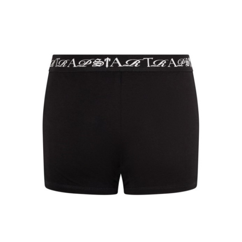 Calção Trapstar Script Boxer Feminino Pretas Branco Portugal | FK91-744