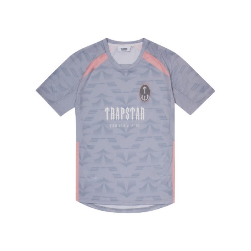 Camiseta Trapstar Irongate Football Jersey Masculino Cinzentas Rosa Portugal | AQ42-952