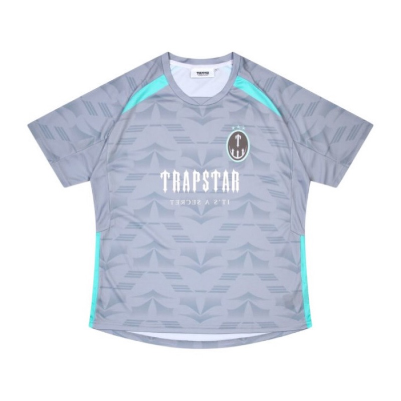 Camiseta Trapstar Irongate Football Jersey Masculino Cinzentas Azuis Portugal | XK20-860