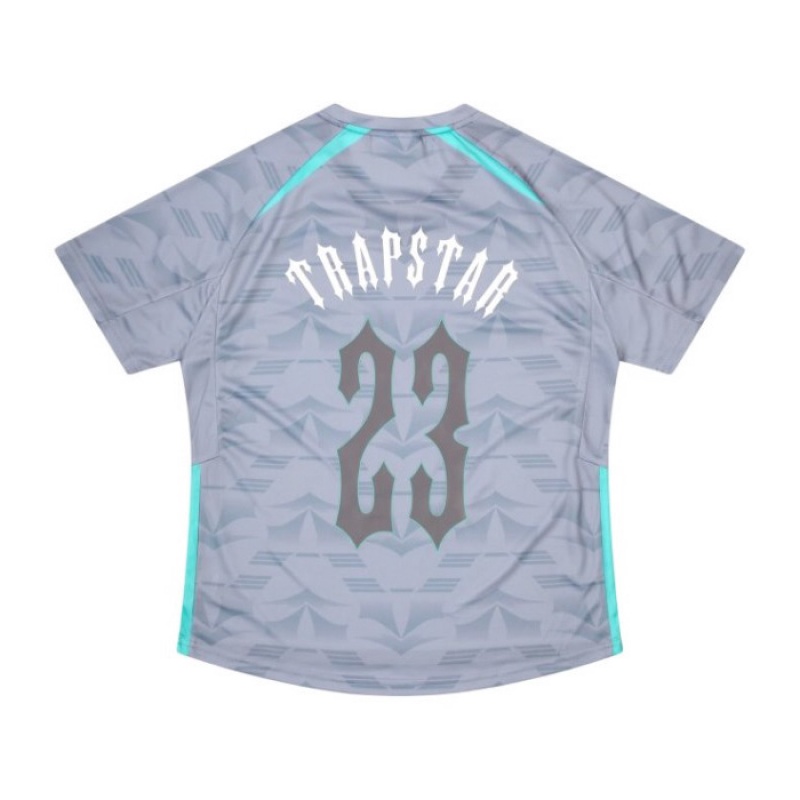 Camiseta Trapstar Irongate Football Jersey Masculino Cinzentas Azuis Portugal | XK20-860