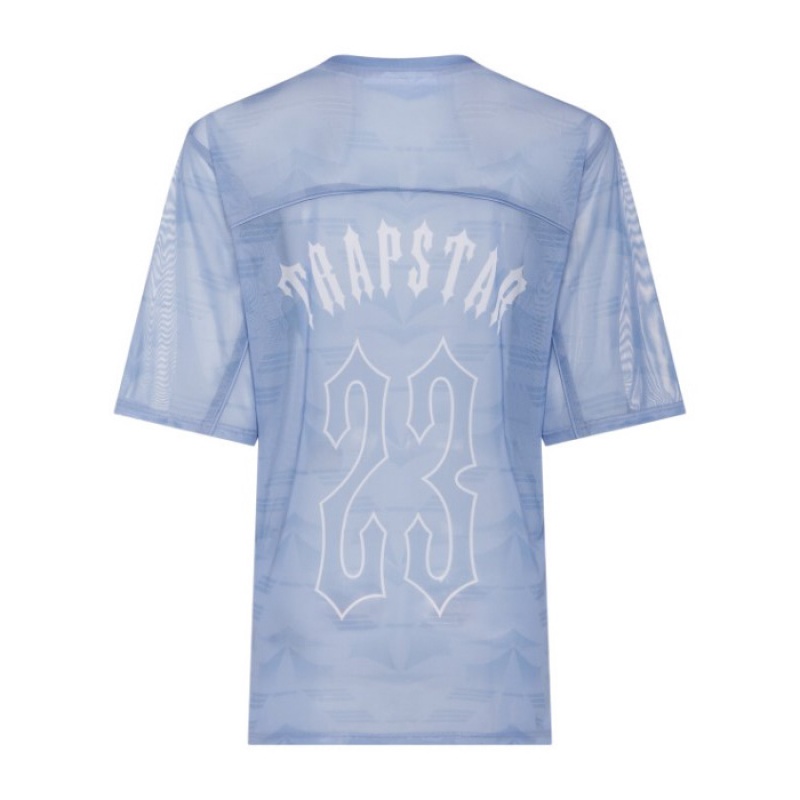 Camiseta Trapstar Irongate Mesh Football Jersey Masculino Azuis Portugal | RF31-424