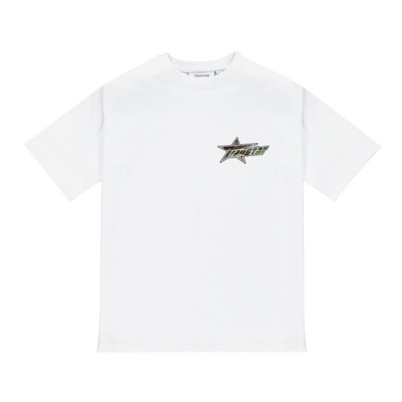 Camiseta Trapstar Trap Invasion Tee Masculino Branco Portugal | ZD83-609