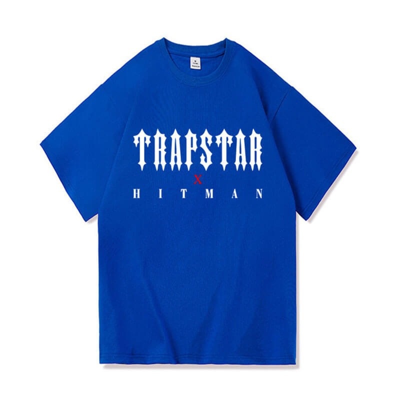 Camiseta Trapstar X Hitman Masculino Azuis Portugal | LS03-225