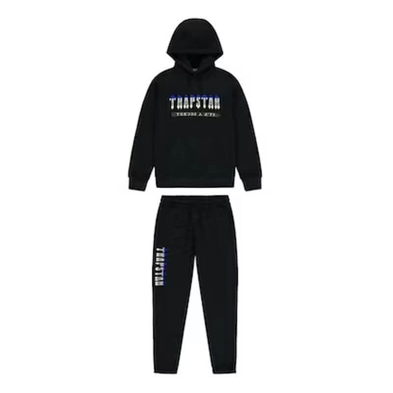 Fato de Treino Trapstar Black Decoded Chenille 2.0 Encapuzado Masculino Pretas Portugal | PE16-395