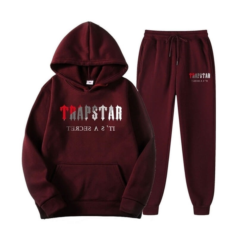 Fato de Treino Trapstar It\'s A Secret Set Win Masculino Bordeaux Vermelhas Portugal | HP79-983