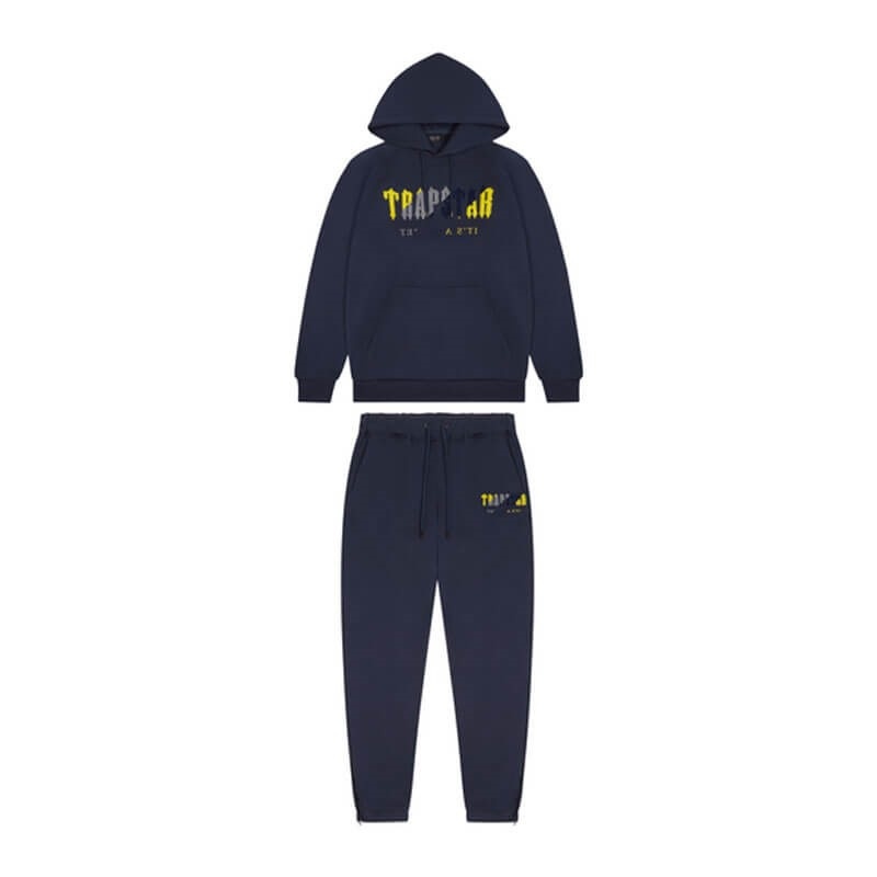 Fato de Treino Trapstar Navy Chenille Decoded Hoodie Masculino Azul Marinho Amarelas Portugal | FL98-106