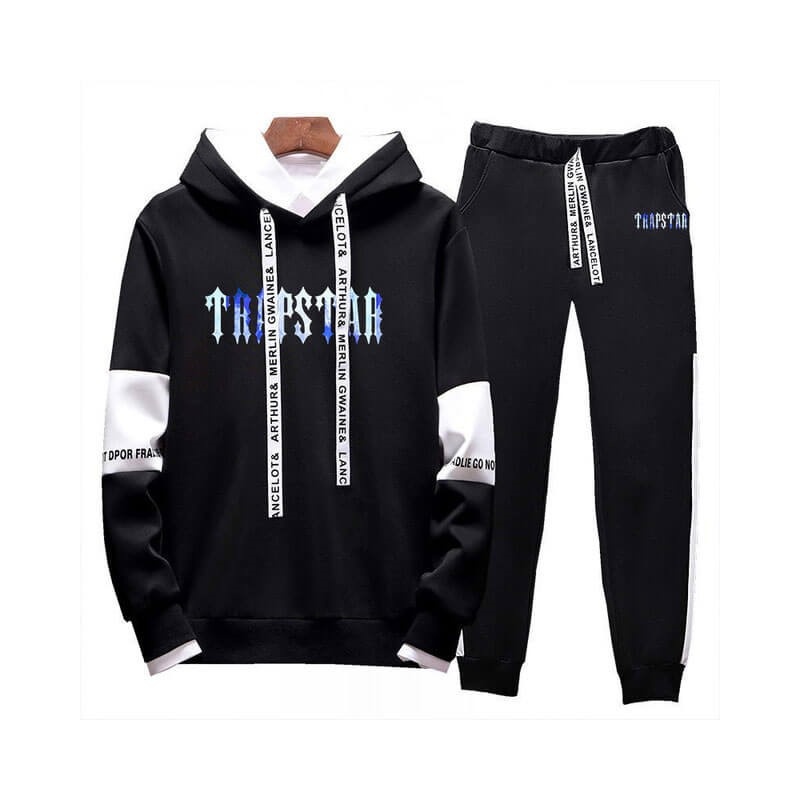 Fato de Treino Trapstar Revolution Chenille Decoded Encapuzado Masculino Pretas Portugal | RD40-564