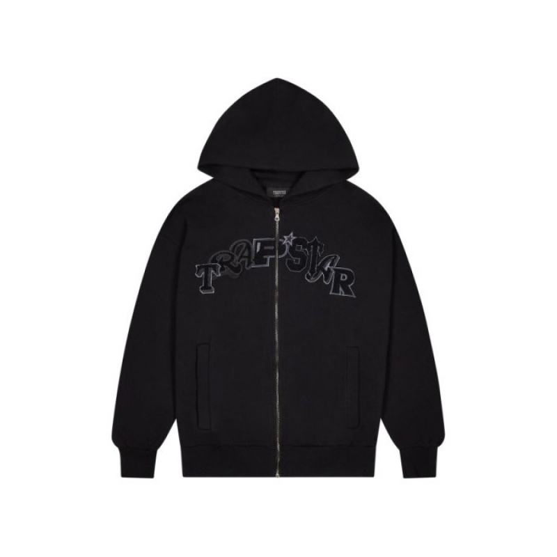 Fato de Treino Trapstar Wildcard Chenille Zip Hoodie Masculino Pretas Portugal | AF23-590