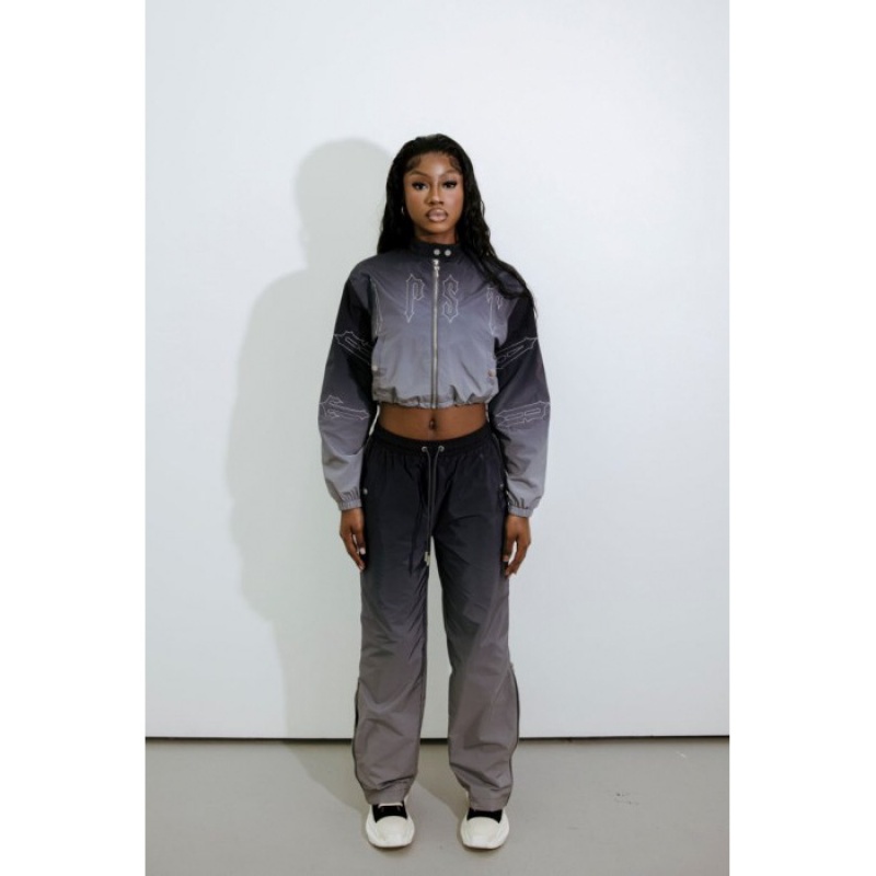 Jaquetas Trapstar Arch Windbreaker Feminino Pretas Portugal | RQ07-125