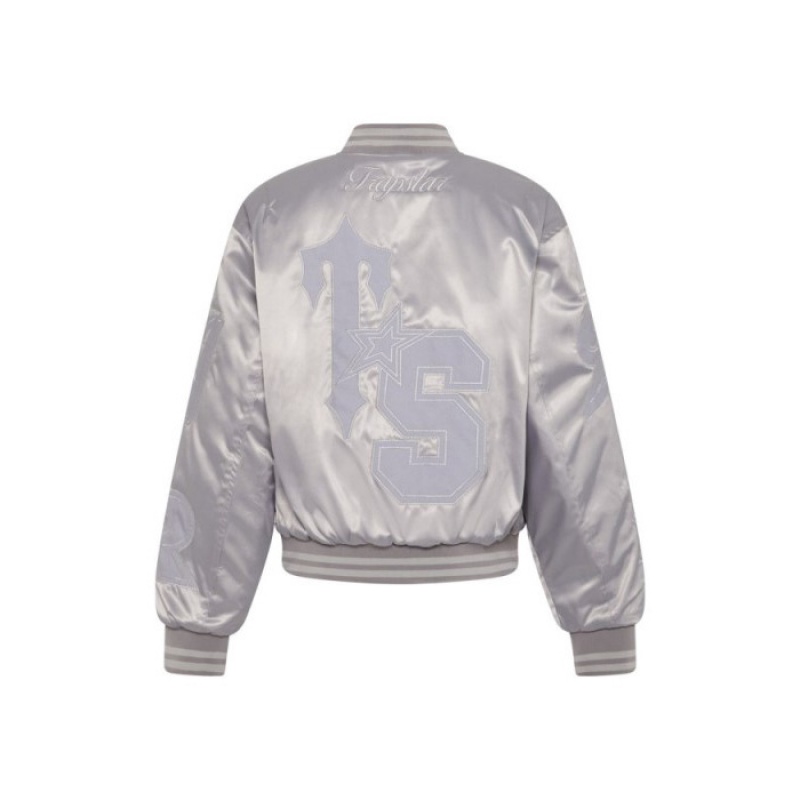 Jaquetas Trapstar Wildcard Stadium Jacket Feminino Prateadas Portugal | XT57-565