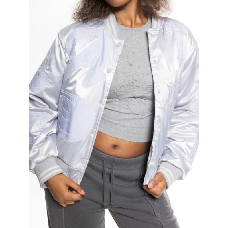 Jaquetas Trapstar Wildcard Stadium Jacket Feminino Prateadas Portugal | XT57-565