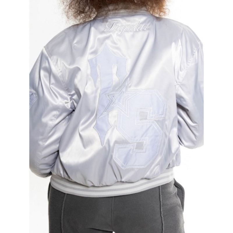 Jaquetas Trapstar Wildcard Stadium Jacket Feminino Prateadas Portugal | XT57-565