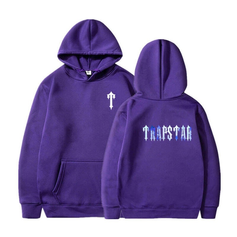 Moletom com Capuz Trapstar T Pattern Masculino Roxo Portugal | NE23-059