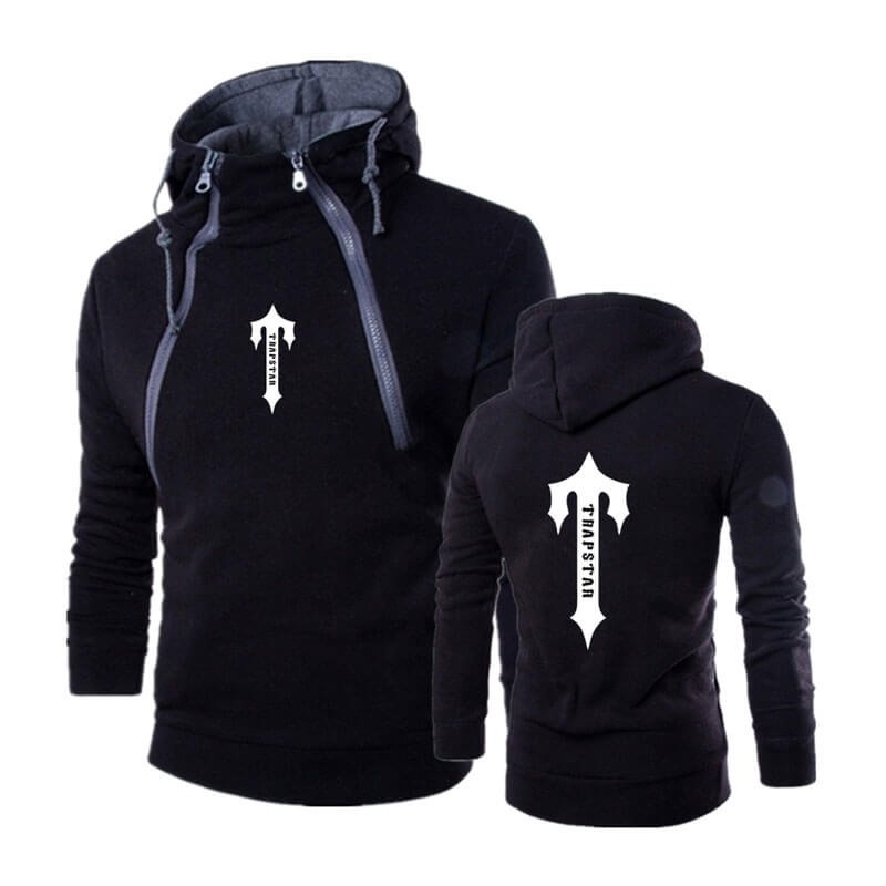 Moletom com Capuz Trapstar Zip Up Masculino Pretas Portugal | YJ18-046