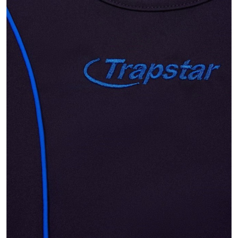 Top Trapstar Hyperdrive Piping Vest Feminino Azul Marinho Azuis Portugal | HE45-434