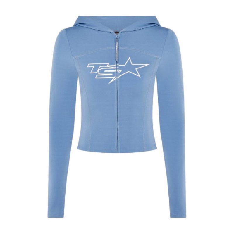 Top Trapstar TS-Star Zip Feminino Azuis Portugal | WJ10-220