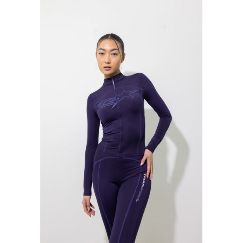 Top Trapstar TS-Star Zip Feminino Roxo Portugal | NU17-385