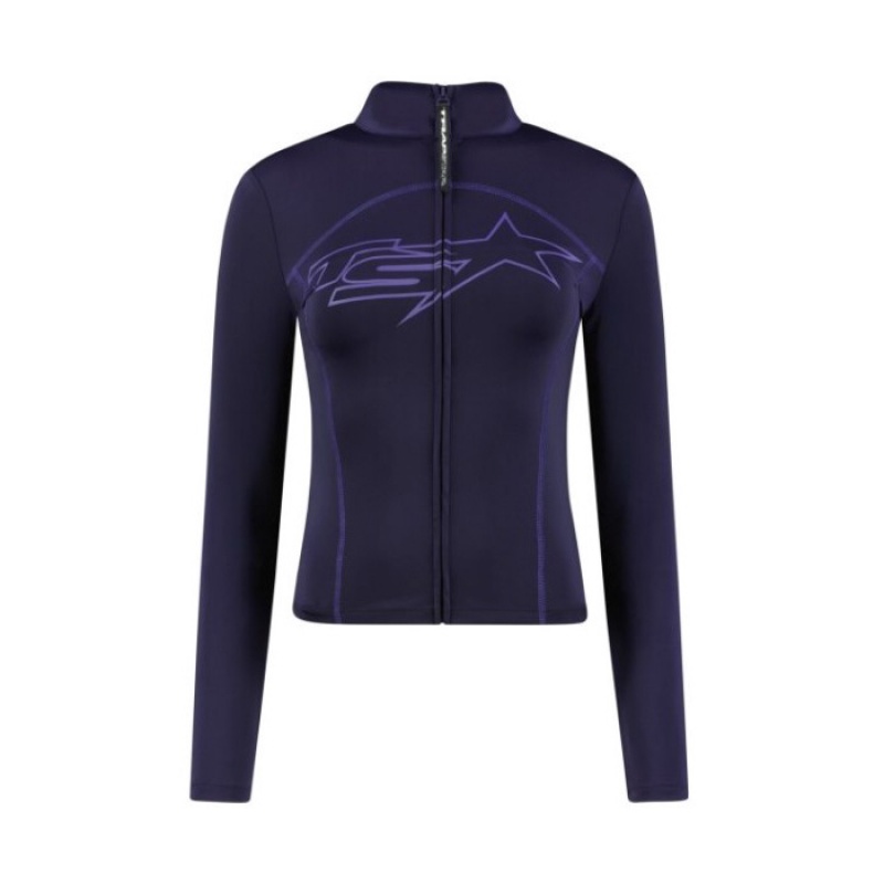 Top Trapstar TS-Star Zip Feminino Roxo Portugal | NU17-385